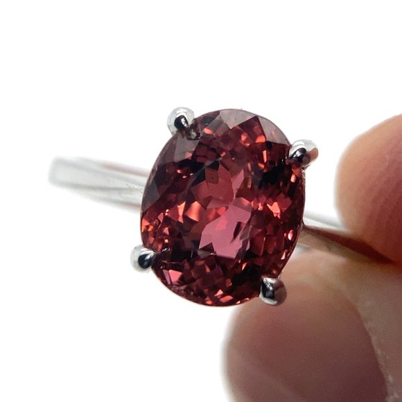 Rubellite 2.16ct Solid 14K White Gold Ring - Picture 1 of 7